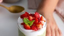 Strawberry Matcha Chia Pudding