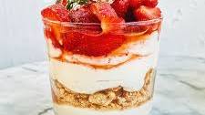 Strawberry Ricotta Parfait With Honey & Thyme