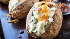 Stuffed Potatoes with Chicken and Broccoli Sauce