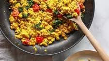 Super Flavorful Tofu Scramble with Spinach and Tomatoes