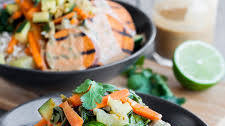 Sweet Potato and Peanut Sauce Stir Fry Bowls