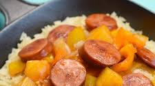 Sweet & Sour Hawaiian Kielbasa with Garlic Rice