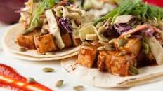Sweet and Smoky BBQ Tofu Tacos With Mexicali Slaw and Toasted Pepitas