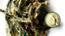 Tempura Garlic Scapes with Garlic Scape Aioli