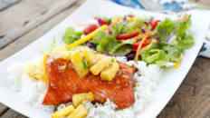 Teriyaki Glazed Salmon with Pineapple Salsa