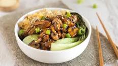 Teriyaki Mushroom Egg Fried Rice Bowls