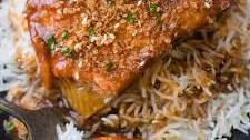 Teriyaki Salmon with Sriracha Sauce