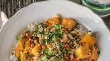 Thai Inspired Stir Fried Shrimp and Mango