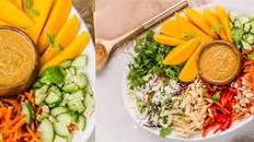 Thai Mango Crunch Salad with Spicy Peanut Dressing