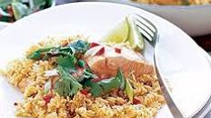 Thai coconut rice with salmon