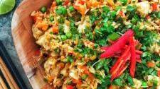 Thai style chicken satay fried rice