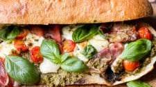 Toasted Caprese Sandwich with Basil Pesto