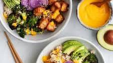 Tofu Broccoli Bowls with Carrot Ginger Dressing