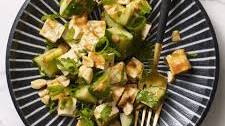 Tofu Cucumber Salad with Spicy Peanut Dressing