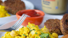 Tofu Scrambled "Eggs" with Chickpeas and Salsa Verde