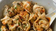 Tofu and Chive Wontons in Chili Broth