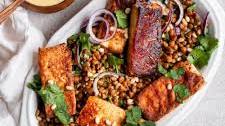 Tofu and Lentil Salad with Spiced Yogurt