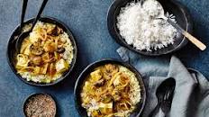 Tofu curry with mushrooms