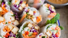 Tofu rice paper rolls