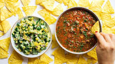 Tomato and Mango Salsas with Tortilla Chips