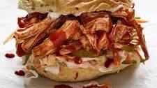 Turkey BBQ Sandwiches With Pickles and Slaw