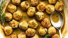 Turkey Meatballs with Maple Mustard Sauce