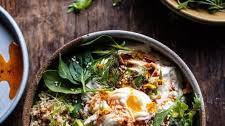 Turkish Poached Egg and Quinoa Breakfast Bowl.