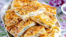 Turkish tray börek with cheese (Peynirli tepsi böreği)
