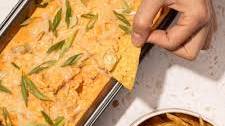 Vegan Baked Buffalo Chicken Dip with Artichokes