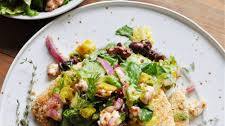Vegan Crispy Mediterranean Tofu and Chopped Salad