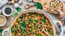 Vegan Fried Rice with Veggies and Tofu