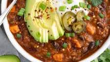Vegan Lentil Sweet Potato Chili