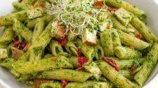 Vegan Pesto Pasta with Smoked Tofu