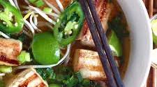 Vegan Pho with Lemongrass Tofu and Mushrooms
