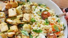 Vegan Spring Lemon Veggie and Tofu Skewers
