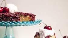 Vegan Upside Down Cherry Almond Cake