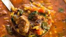 Vegetable Beef Soup with Orzo