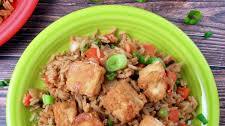 Vegetable Fried Rice with Crispy Tofu