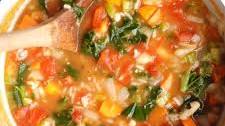 Vegetable Soup With Rice & Beans