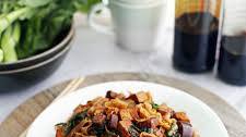 Vegetarian Pad See Ew with Tofu and Chinese Eggplant