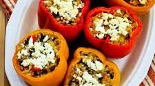 Vegetarian Stuffed Peppers (with Mushrooms and Feta)