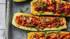 Vegetarian Stuffed Zucchini Boats