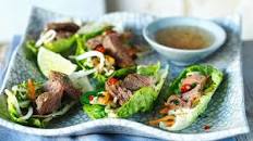 Vietnamese beef and lettuce wraps