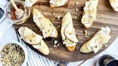 Whipped Blue Cheese Crostini with Pears and Honey