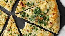 White Cheese Pizza with Garlic and Mozzarella