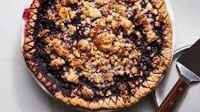 Wild Blueberry Pie with Almond Crumble Topping