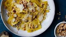 Wild Mushroom Ravioli with Truffle Butter and Toasted Hazelnuts