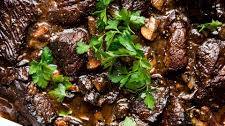 Wine Braised Beef with Mushrooms