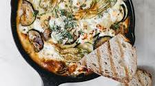 Zucchini Frittata With Caramelized Red Onion & Goat Cheese