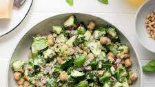 Zucchini Salad with Chickpeas, Lemon, Parmesan, and Fresh Herbs